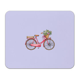 Коврик для мышки прямоугольный с принтом Bicycle в Петрозаводске, натуральный каучук | размер 230 х 185 мм; запечатка лицевой стороны | Тематика изображения на принте: букет | велосипед | лето | цветы