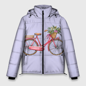 Мужская зимняя куртка 3D с принтом Bicycle в Петрозаводске, верх — 100% полиэстер; подкладка — 100% полиэстер; утеплитель — 100% полиэстер | длина ниже бедра, свободный силуэт Оверсайз. Есть воротник-стойка, отстегивающийся капюшон и ветрозащитная планка. 

Боковые карманы с листочкой на кнопках и внутренний карман на молнии. | букет | велосипед | лето | цветы