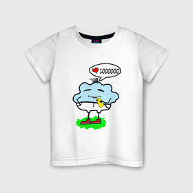 Детская футболка хлопок с принтом Тучка Блогер в Петрозаводске, 100% хлопок | круглый вырез горловины, полуприлегающий силуэт, длина до линии бедер | блогер | туча | тучка
