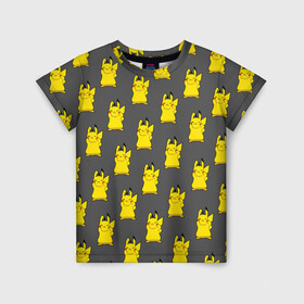 Детская футболка 3D с принтом Пикачу эмодзи в Петрозаводске, 100% гипоаллергенный полиэфир | прямой крой, круглый вырез горловины, длина до линии бедер, чуть спущенное плечо, ткань немного тянется | baby | cartoon | emoji | happy | kawaii | pika pika | pikachu | pokemon go | team | детям | зайчик | иви | кавайный | кролик | малыш | мордочка | мультяшный | персонажи аниме | пика пика | пикачу | покемоны | улыбка | ушки | щеки | эмоции | 