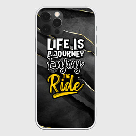 Чехол для iPhone 12 Pro Max с принтом Жизнь - это путешествие в Петрозаводске, Силикон |  | жизнь | надпись | путешествие | путь | черная