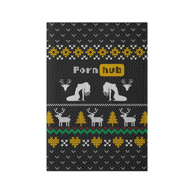 Обложка для паспорта матовая кожа с принтом Pornhub свитер с оленями в Петрозаводске, натуральная матовая кожа | размер 19,3 х 13,7 см; прозрачные пластиковые крепления | 2021 | knit | knitted | merch | new year | sweater | ugly sweater | вязанный | вязяный | зимний | лого | логотип | мерч | новый год | олени | рождественский | рождественский свитер | рождес