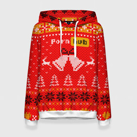 Женская толстовка 3D с принтом Pornhub рождественский свитер в Петрозаводске, 100% полиэстер  | двухслойный капюшон со шнурком для регулировки, мягкие манжеты на рукавах и по низу толстовки, спереди карман-кенгуру с мягким внутренним слоем. | 2021 | christmas | knit | knitted | merch | new year | sweater | ugly sweater | вязанный | вязяный | зимний | лого | логотип | мерч | новый год | олени | рождественский | рождество
