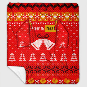 Плед с рукавами с принтом Pornhub рождественский свитер в Петрозаводске, 100% полиэстер | Закругленные углы, все края обработаны. Ткань не мнется и не растягивается. Размер 170*145 | 2021 | christmas | knit | knitted | merch | new year | sweater | ugly sweater | вязанный | вязяный | зимний | лого | логотип | мерч | новый год | олени | рождественский | рождество