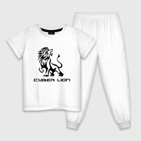 Детская пижама хлопок с принтом Кибер лев в Петрозаводске, 100% хлопок |  брюки и футболка прямого кроя, без карманов, на брюках мягкая резинка на поясе и по низу штанин
 | 