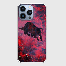 Чехол для iPhone 13 Pro с принтом Бык в Петрозаводске,  |  | 2021 | bull | space | бык | год быка | космос