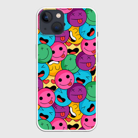 Чехол для iPhone 13 с принтом Pattern в Петрозаводске,  |  | color | cool | eyes | face | heart | hype | pattern | smile | tongue | глаза | круто | лицо | сердце | узор | улыбка | хайп | цвет | язык