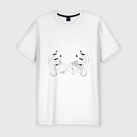 Мужская футболка хлопок Slim с принтом Jujutsu Kaisen Itadori в Петрозаводске, 92% хлопок, 8% лайкра | приталенный силуэт, круглый вырез ворота, длина до линии бедра, короткий рукав | hand | itadori | sukuna | итадори | магическая битва | руки | сукуна