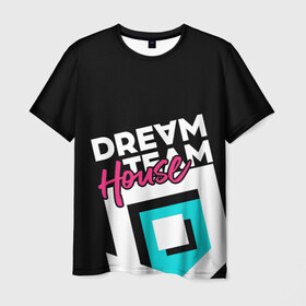 Мужская футболка 3D с принтом House в Петрозаводске, 100% полиэфир | прямой крой, круглый вырез горловины, длина до линии бедер | blogger | bloggers | dream team | dream team house | dreamteam | dth | tik tok | tik tok house | блогер | блогеры | тик ток | тиктокеры