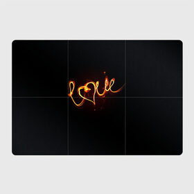 Магнитный плакат 3Х2 с принтом Огненная любовь в Петрозаводске, Полимерный материал с магнитным слоем | 6 деталей размером 9*9 см | любовь | огненная надпись | позитив. | романтика | сердце | я люблю