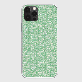 Чехол для iPhone 12 Pro с принтом Узор из линий в Петрозаводске, силикон | область печати: задняя сторона чехла, без боковых панелей | green | lines | parallel | pattern | point | зеленый | линии | параллель | точка | узор