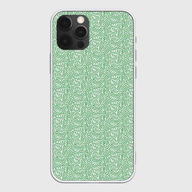 Чехол для iPhone 12 Pro Max с принтом Узор из линий в Петрозаводске, Силикон |  | green | lines | parallel | pattern | point | зеленый | линии | параллель | точка | узор
