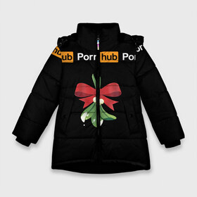 Зимняя куртка для девочек 3D с принтом XXXMAS (PornHub) в Петрозаводске, ткань верха — 100% полиэстер; подклад — 100% полиэстер, утеплитель — 100% полиэстер. | длина ниже бедра, удлиненная спинка, воротник стойка и отстегивающийся капюшон. Есть боковые карманы с листочкой на кнопках, утяжки по низу изделия и внутренний карман на молнии. 

Предусмотрены светоотражающий принт на спинке, радужный светоотражающий элемент на пуллере молнии и на резинке для утяжки. | brazzers | christmas | marry | new | santa | snow | winter | xmas | xxxmas | year | год | дед | мороз | новый | пронохаб | снег
