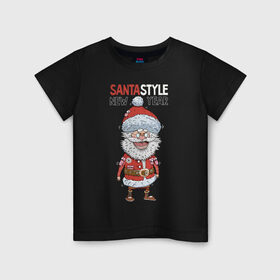 Детская футболка хлопок с принтом SantaSTYLE в Петрозаводске, 100% хлопок | круглый вырез горловины, полуприлегающий силуэт, длина до линии бедер | 