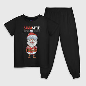 Детская пижама хлопок с принтом SantaSTYLE в Петрозаводске, 100% хлопок |  брюки и футболка прямого кроя, без карманов, на брюках мягкая резинка на поясе и по низу штанин
 | 