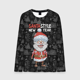 Мужской лонгслив 3D с принтом SantaSTYLE в Петрозаводске, 100% полиэстер | длинные рукава, круглый вырез горловины, полуприлегающий силуэт | 