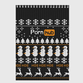 Скетчбук с принтом Christmas PornHub в Петрозаводске, 100% бумага
 | 48 листов, плотность листов — 100 г/м2, плотность картонной обложки — 250 г/м2. Листы скреплены сверху удобной пружинной спиралью | Тематика изображения на принте: 
