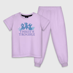 Детская пижама хлопок с принтом Threes Trouble в Петрозаводске, 100% хлопок |  брюки и футболка прямого кроя, без карманов, на брюках мягкая резинка на поясе и по низу штанин
 | brave | merida | pixar | vdzabma | мерида | пиксар | храбрая | храбрая сердцем
