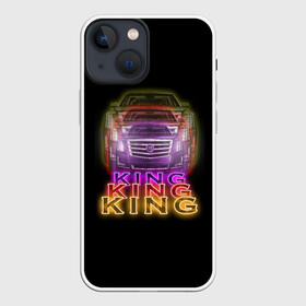 Чехол для iPhone 13 mini с принтом Cadillac в Петрозаводске,  |  | Тематика изображения на принте: cadillac | бренды | кадиллак | король | машины | моргенштерн | музыка | неон | неоновые