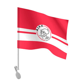 Флаг для автомобиля с принтом AJAX AMSTERDAM в Петрозаводске, 100% полиэстер | Размер: 30*21 см | ajax | amsterdam | football | holland | red | sport | team | white | амстердам | аякс | гол | голландия | красный | логотип | мяч | нидерланды | полосы | спорт | футбол