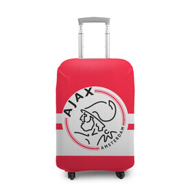 Чехол для чемодана 3D с принтом AJAX AMSTERDAM в Петрозаводске, 86% полиэфир, 14% спандекс | двустороннее нанесение принта, прорези для ручек и колес | ajax | amsterdam | football | holland | red | sport | team | white | амстердам | аякс | гол | голландия | красный | логотип | мяч | нидерланды | полосы | спорт | футбол