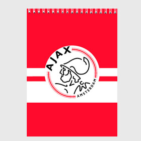 Скетчбук с принтом AJAX AMSTERDAM в Петрозаводске, 100% бумага
 | 48 листов, плотность листов — 100 г/м2, плотность картонной обложки — 250 г/м2. Листы скреплены сверху удобной пружинной спиралью | ajax | amsterdam | football | holland | red | sport | team | white | амстердам | аякс | гол | голландия | красный | логотип | мяч | нидерланды | полосы | спорт | футбол