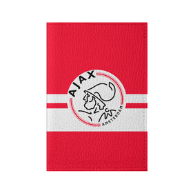 Обложка для паспорта матовая кожа с принтом AJAX AMSTERDAM в Петрозаводске, натуральная матовая кожа | размер 19,3 х 13,7 см; прозрачные пластиковые крепления | ajax | amsterdam | football | holland | red | sport | team | white | амстердам | аякс | гол | голландия | красный | логотип | мяч | нидерланды | полосы | спорт | футбол