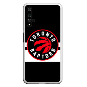 Чехол для Honor 20 с принтом TORONTO RAPTORS в Петрозаводске, Силикон | Область печати: задняя сторона чехла, без боковых панелей | Тематика изображения на принте: basketball | canada | logo | nba | raptors | sport | team | toronto | usa | баскетбол | канада | логотип | мяч | нба | полосы | рэпторс | спорт | сша | торонто | черный