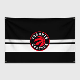 Флаг-баннер с принтом TORONTO RAPTORS в Петрозаводске, 100% полиэстер | размер 67 х 109 см, плотность ткани — 95 г/м2; по краям флага есть четыре люверса для крепления | basketball | canada | logo | nba | raptors | sport | team | toronto | usa | баскетбол | канада | логотип | мяч | нба | полосы | рэпторс | спорт | сша | торонто | черный