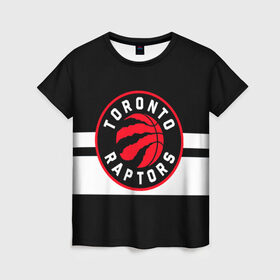 Женская футболка 3D с принтом TORONTO RAPTORS в Петрозаводске, 100% полиэфир ( синтетическое хлопкоподобное полотно) | прямой крой, круглый вырез горловины, длина до линии бедер | Тематика изображения на принте: basketball | canada | logo | nba | raptors | sport | team | toronto | usa | баскетбол | канада | логотип | мяч | нба | полосы | рэпторс | спорт | сша | торонто | черный