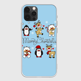 Чехол для iPhone 12 Pro Max с принтом С рождеством! в Петрозаводске, Силикон |  | Тематика изображения на принте: зимние праздники. | мишки | олени | пингвины | праздники | рождество | сердечки