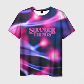 Мужская футболка 3D с принтом STRANGER THINGS (S) в Петрозаводске, 100% полиэфир | прямой крой, круглый вырез горловины, длина до линии бедер | stranger things | очень странные дела