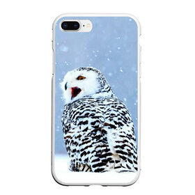 Чехол для iPhone 7Plus/8 Plus матовый с принтом Зимняя птица в Петрозаводске, Силикон | Область печати: задняя сторона чехла, без боковых панелей | животные | звери | зима | зимний | зимняя | лес | природа | птица | сова