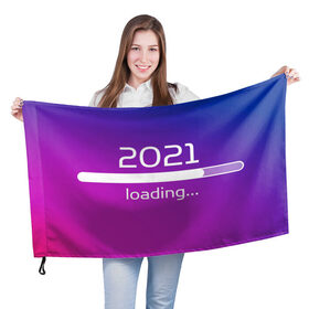 Флаг 3D с принтом Новый год 2021 в Петрозаводске, 100% полиэстер | плотность ткани — 95 г/м2, размер — 67 х 109 см. Принт наносится с одной стороны | 