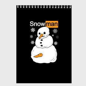 Скетчбук с принтом Снеговик в Петрозаводске, 100% бумага
 | 48 листов, плотность листов — 100 г/м2, плотность картонной обложки — 250 г/м2. Листы скреплены сверху удобной пружинной спиралью | 2021 | brazzers | christmas | happy new year | marry christmas | marry x mas | new year | snow | snowman | winter | бразерс | браззерс | новогодний | новогодний свитер | новый год | пошлый | праздничный | снег | сне