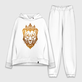 Женский костюм хлопок Oversize с принтом Львица в Петрозаводске,  |  | horoscope | king | leo | lion | астрология | гороскоп | знак зодиака | императрица | июль | королева | корона | лев | львица | месяц рождения | подарок для львицы | царица