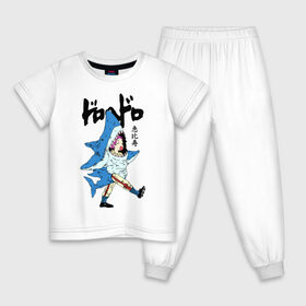 Детская пижама хлопок с принтом DOROHEDORO в Петрозаводске, 100% хлопок |  брюки и футболка прямого кроя, без карманов, на брюках мягкая резинка на поясе и по низу штанин
 | anime | dorohedoro | ebisu | manga | акула | аниме | дорохедоро | манга | эбису