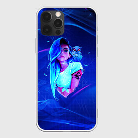 Чехол для iPhone 12 Pro Max с принтом Neon Girl в Петрозаводске, Силикон |  | art | neon girl | голубые волосы девушки | девушка | неон | светящая девочка | филин