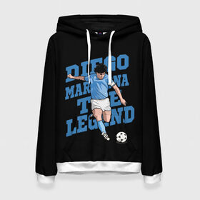 Женская толстовка 3D с принтом Diego Maradona в Петрозаводске, 100% полиэстер  | двухслойный капюшон со шнурком для регулировки, мягкие манжеты на рукавах и по низу толстовки, спереди карман-кенгуру с мягким внутренним слоем. | 10 | 1960 | 2020 | argentina | barcelona | diego | football | legend | leo | lionel | maradona | messi | retro | rip | soccer | аргентина | барселона | бога | диего | легенда | лионель | марадона | месси | мяч | ретро | рука | форма | футбол