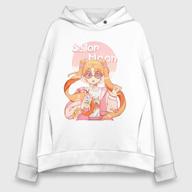 Женское худи Oversize хлопок с принтом Sailor Moon Coffee в Петрозаводске, френч-терри — 70% хлопок, 30% полиэстер. Мягкий теплый начес внутри —100% хлопок | боковые карманы, эластичные манжеты и нижняя кромка, капюшон на магнитной кнопке | anime | animegirl | cute | kavai | kavaii | madara | manga | sailor | sailorchibimoon | sailorjupiter | sailormars | sailormercury | sailormoon | sailormooncrystal | sailorvenus | usagi | usagitsukino | аниме | анимесейлормун | каваи | сейлормун