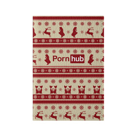 Обложка для паспорта матовая кожа с принтом Pornhub(Новый год) в Петрозаводске, натуральная матовая кожа | размер 19,3 х 13,7 см; прозрачные пластиковые крепления | год | новый | рождественскую коллекцию