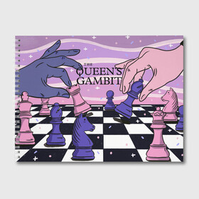 Альбом для рисования с принтом The Queens Gambit в Петрозаводске, 100% бумага
 | матовая бумага, плотность 200 мг. | beth harmon | chess | queens gambit | the queens gambit | аня тейлор джой | бет хармон | нетфликс | ход королевы | шахматы