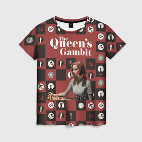 Женская футболка 3D с принтом Ход королевы / The Que в Петрозаводске, 100% полиэфир ( синтетическое хлопкоподобное полотно) | прямой крой, круглый вырез горловины, длина до линии бедер | gambit | the queens 