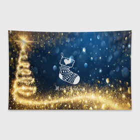Флаг-баннер с принтом Marry Christmas в Петрозаводске, 100% полиэстер | размер 67 х 109 см, плотность ткани — 95 г/м2; по краям флага есть четыре люверса для крепления | christmas зима | new year | winter | новогодний | новый год | рождество | текстура | украшение