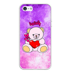 Чехол для iPhone 5/5S матовый с принтом Lovely bear в Петрозаводске, Силикон | Область печати: задняя сторона чехла, без боковых панелей | bear | love is | teddy | богиня | валентина | влюбленный | девушке | дочь | жена | игрушка | лучшая | любимая | люблю | мама | марта | медведь | медведь с сердцем | медвежата | мишка тедди | плюшевые | подарок