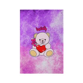 Обложка для паспорта матовая кожа с принтом Lovely bear в Петрозаводске, натуральная матовая кожа | размер 19,3 х 13,7 см; прозрачные пластиковые крепления | bear | love is | teddy | богиня | валентина | влюбленный | девушке | дочь | жена | игрушка | лучшая | любимая | люблю | мама | марта | медведь | медведь с сердцем | медвежата | мишка тедди | плюшевые | подарок