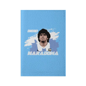 Обложка для паспорта матовая кожа с принтом Диего Марадона в Петрозаводске, натуральная матовая кожа | размер 19,3 х 13,7 см; прозрачные пластиковые крепления | diego | diego armando maradona | maradona | аргентина | диего | король | легенда | марадона | нападающий | полузащитник | футбол | футболист