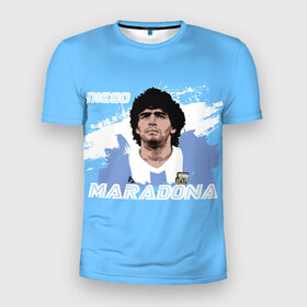 Мужская футболка 3D спортивная с принтом Диего Марадона в Петрозаводске, 100% полиэстер с улучшенными характеристиками | приталенный силуэт, круглая горловина, широкие плечи, сужается к линии бедра | Тематика изображения на принте: diego | diego armando maradona | maradona | аргентина | диего | король | легенда | марадона | нападающий | полузащитник | футбол | футболист