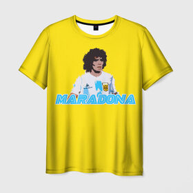 Мужская футболка 3D с принтом Диего Марадона в Петрозаводске, 100% полиэфир | прямой крой, круглый вырез горловины, длина до линии бедер | diego | diego armando maradona | maradona | аргентина | диего | король | легенда | марадона | нападающий | полузащитник | футбол | футболист