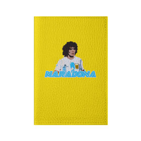 Обложка для паспорта матовая кожа с принтом Диего Марадона в Петрозаводске, натуральная матовая кожа | размер 19,3 х 13,7 см; прозрачные пластиковые крепления | diego | diego armando maradona | maradona | аргентина | диего | король | легенда | марадона | нападающий | полузащитник | футбол | футболист
